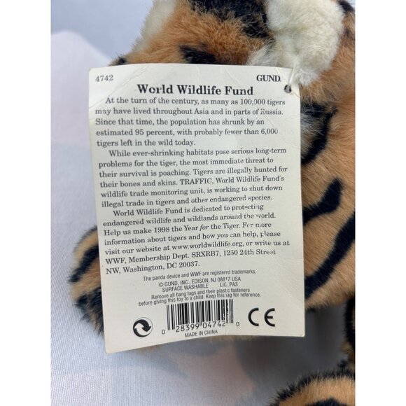Gund Tiger Plush Year Of The Tiger World Wildlife Fund Collectible Stuffed Anima - Picture 4 of 8